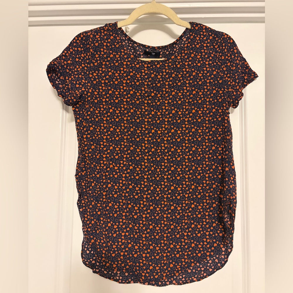 GAP Mini Heart Navy & Red Tee